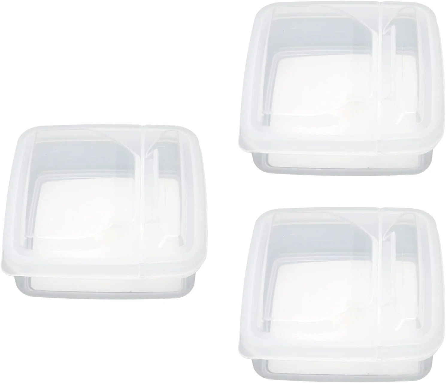 ظرف نگهداری پنیر ورقه ای سوراندی، بسته 3 عددی ظروف نگهداری پنیر با درب لولایی برای یخچال، جعبه نگهداری پنیر بلوکی پلاستیکی شفاف، ظرف نگهداری مواد غذایی قابل حمل در فریزر