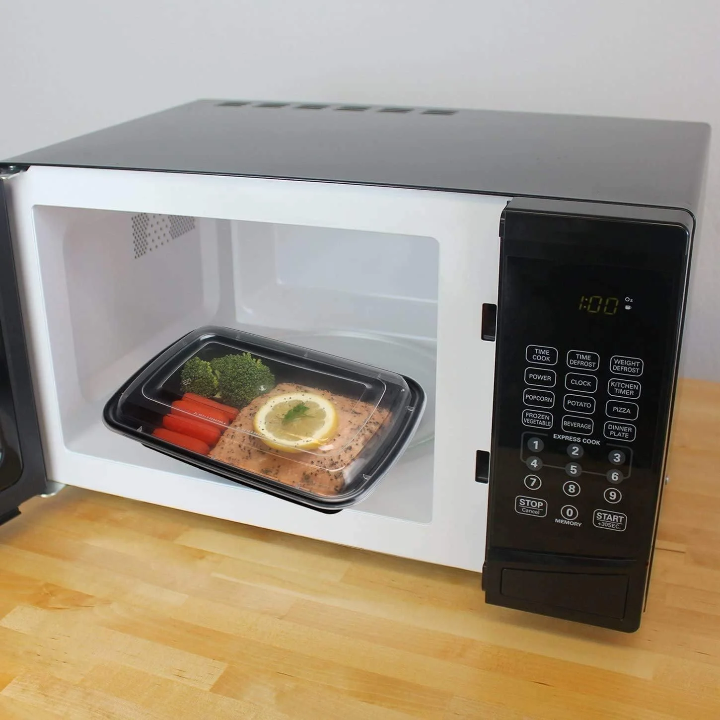 اس ان اچ بسته بندی 24 عددی ظرف یکبار مصرف مستطیلی مایکروویو با درب - ست ظرف آماده سازی غذا 1 محفظه - ظرف پلاستیکی برای نگهداری مواد غذایی در آشپزخانه - ظروف بیرون بر برای جعبه ناهار