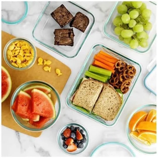 ست 18 تکه ظروف شیشه ای پیرکس اسنپ ور، 2.6، شفاف، قابل استفاده در مایکروویو، فر، یخچال، فریزر و ماشین ظرفشویی