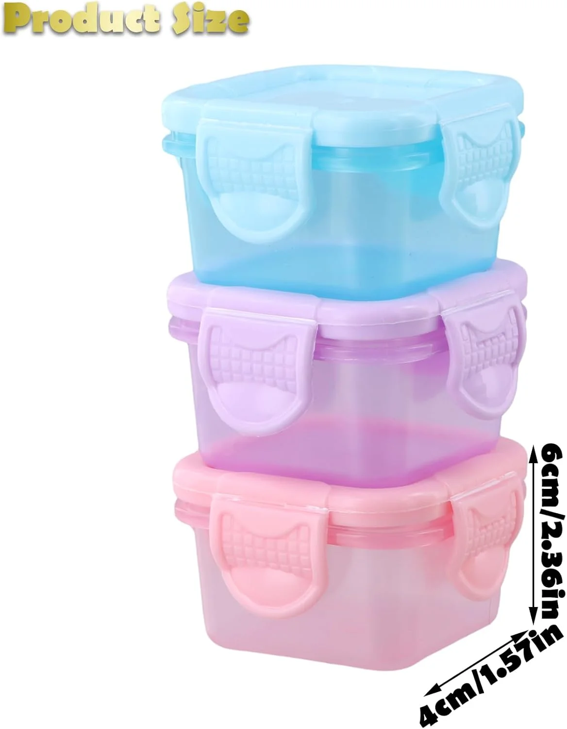 ست 6 عددی ظروف کوچک آماده سازی غذا، ظروف اسنک درب دار، ظروف سس مینی، ظروف چاشنی درب دار، ظروف کوچک ضد نشت برای میوه و غذا (60 میلی لیتر)