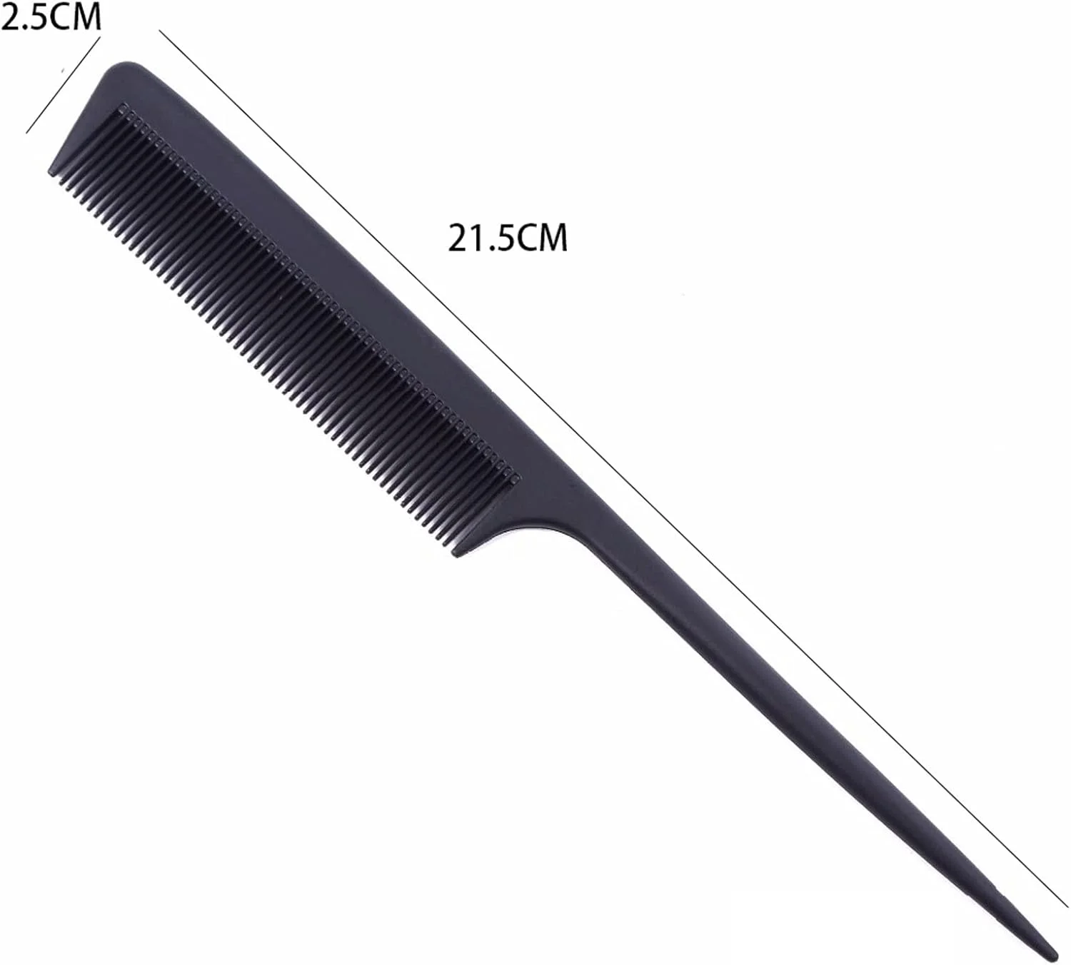 شانه مو وانام، 1 عدد، شانه دندانه ریز مشکی مد روز، شانه دم موشی پلاستیکی ضد الکتریسیته ساکن، ابزار آرایش مو