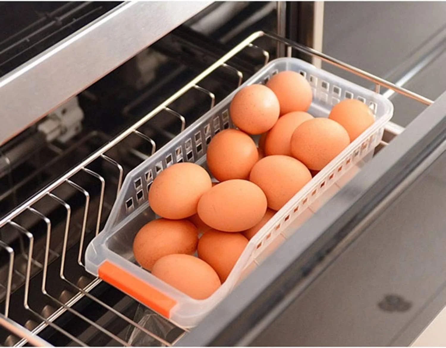 سبد نظم دهنده یخچال SKY-TOUCH، 8 تکه، سبد پلاستیکی، برای سازماندهی یخچال و فریزر و نگهداری مواد غذایی روی پیشخوان، چند رنگ، 29 * 12.5 * 8.5 سانتی متر