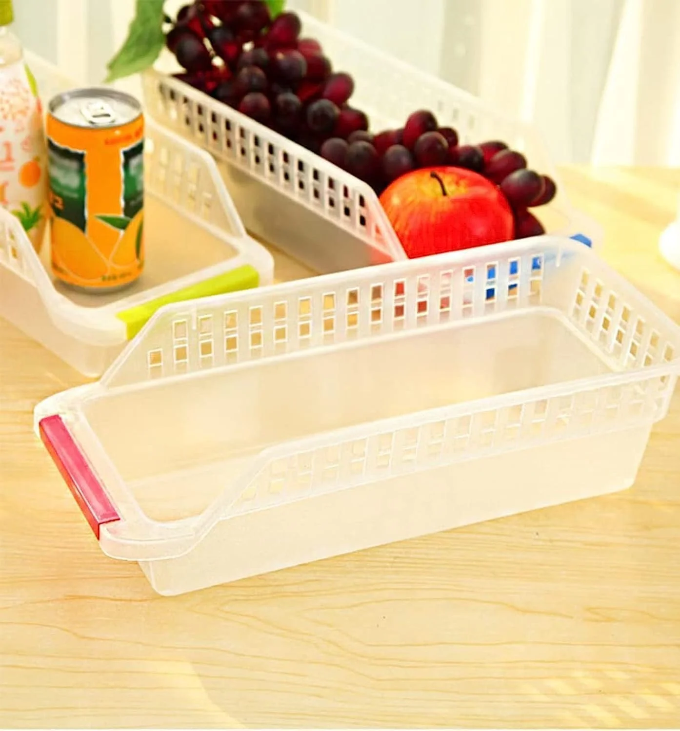 سبد نظم دهنده یخچال SKY-TOUCH، بسته 4 عددی، سبد پلاستیکی نظم دهنده، مناسب برای سازماندهی یخچال و فریزر و ظروف نگهداری مواد غذایی، چند رنگ، 29*12.5*8.5 سانتی متر سبد نظم دهنده یخچال SKY-TOUCH، بسته 4 عددی، سبد پلاستیکی نظم دهنده، مناسب برای سازماندهی یخچال و فریزر و ظروف نگهداری مواد غذایی، چند رنگ، 29*12.5*8.5 سانتی متر
