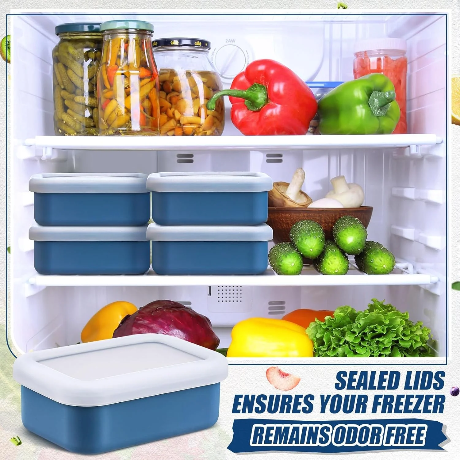 3 pcs 1 Cup Silicone Freezer Trays with Lid Silicone Soup Molds Rectangle Soup Freezer Containers Reusable Food Preserving Tray Ice Trays for Soups Sauces Stews(Dark Blue)