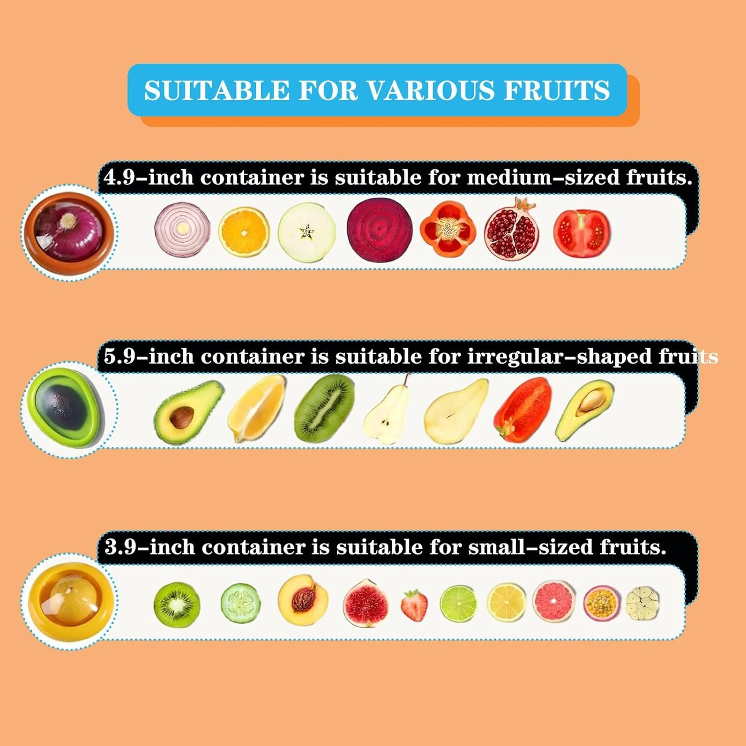 Silicone Fruit Storage Box,4 Pcs Reusable Fruit Vegetable Storage Box Container with Lids for Fridge