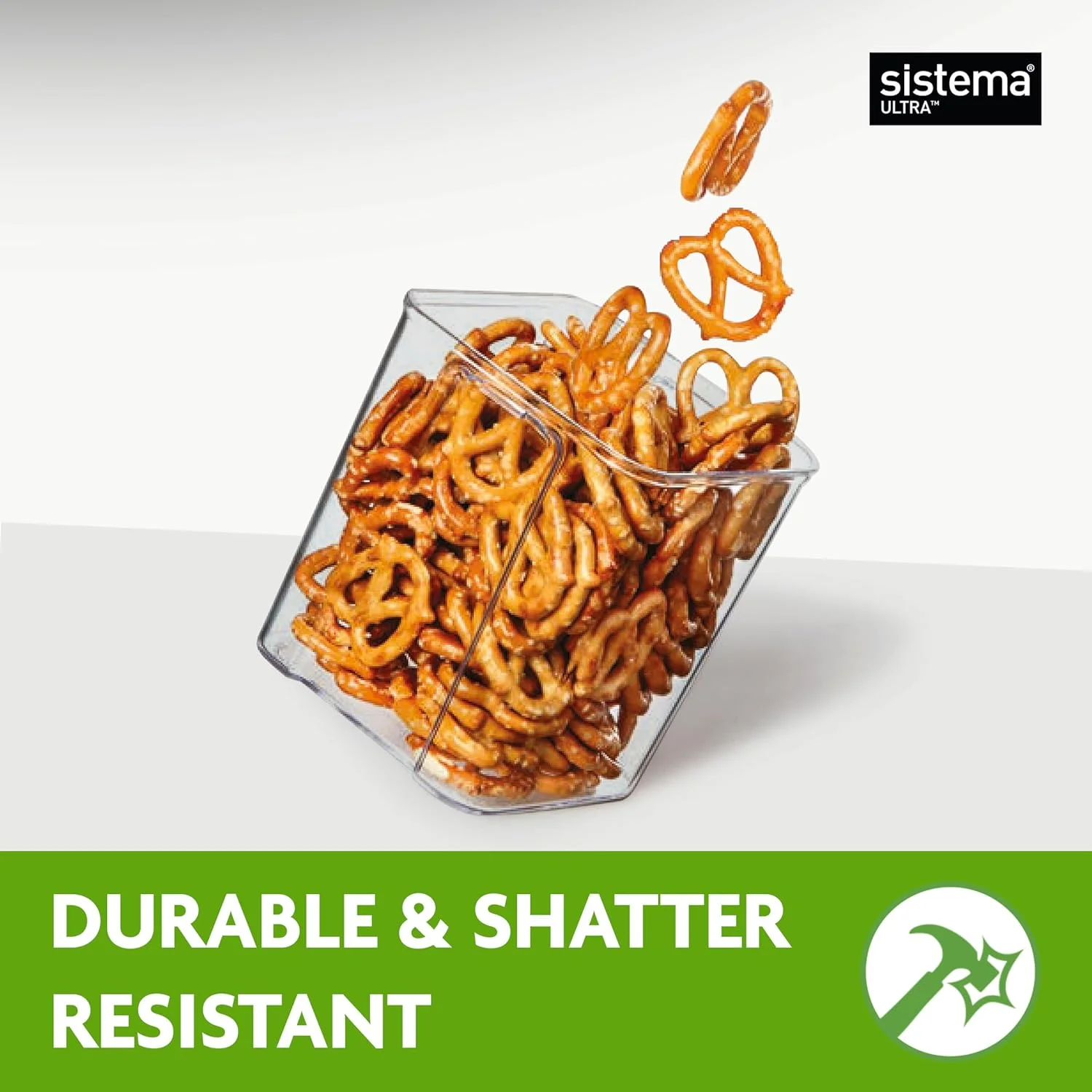 ظرف چهارگوش الترا سیستما مدل 51400ZS، تریتان، مشکی شفاف، 460 میلی لیتر