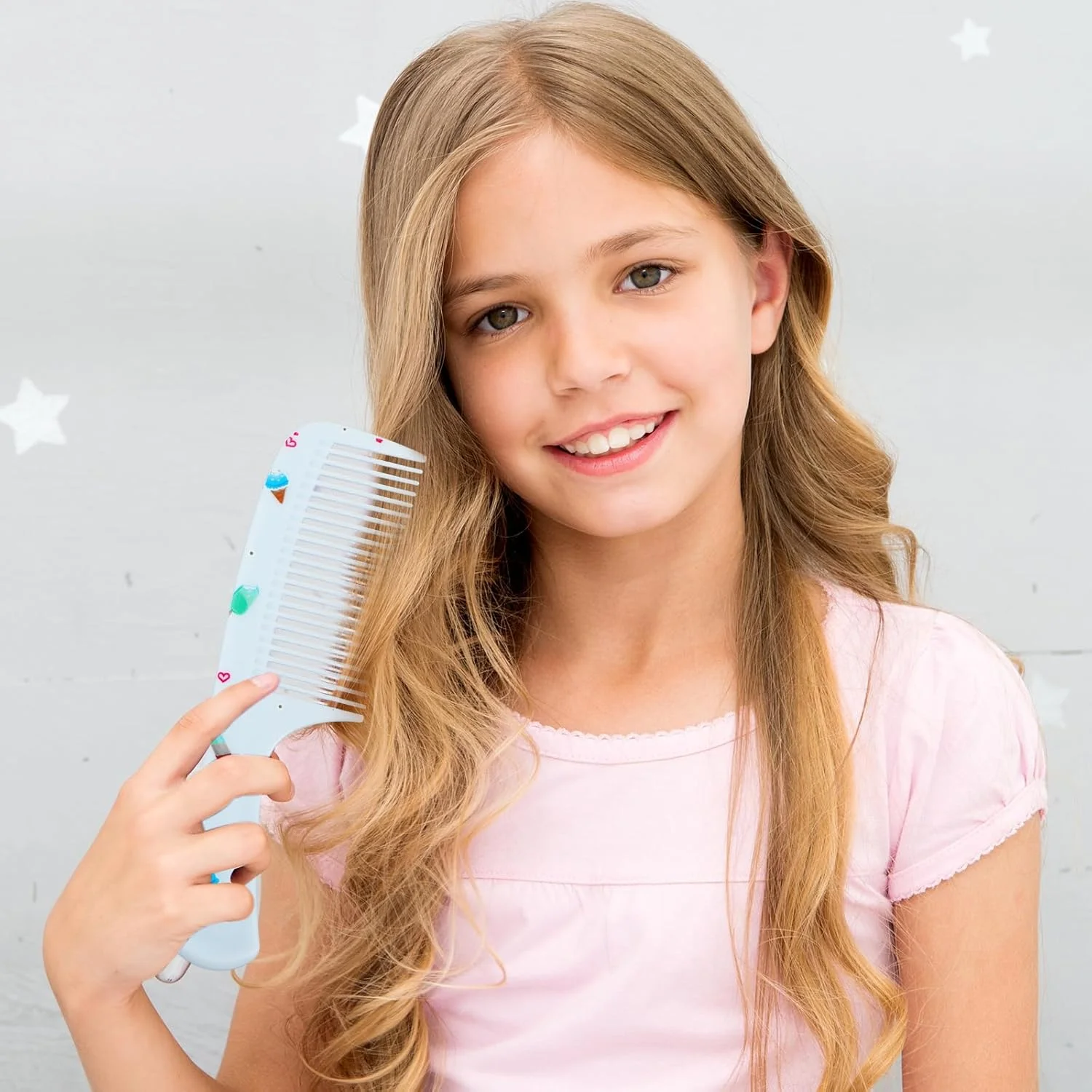 Toddler Comb Set, Small Cute Fine Tooth Comb & Rat Tail Comb for Hair Styling, Blue Mini Hair Comb Plastic Parting Combs, Anti-Static Hairdressing Comb for Baby Girl Wet Dry Hair (2Pcs)