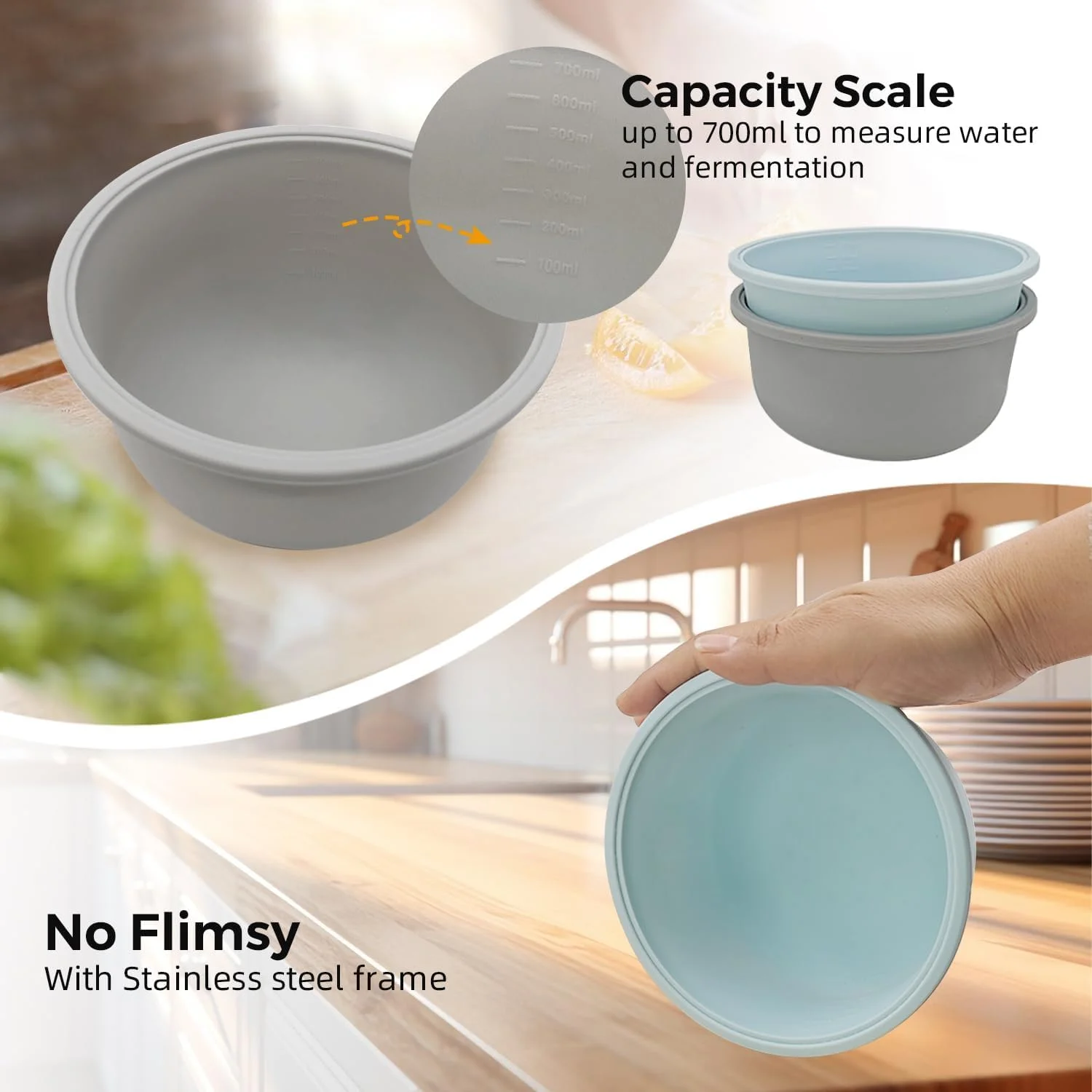 ظروف سیلیکونی برای ور آمدن خمیر، جعبه های خمیر پیتزا 700 میلی لیتری قابل چیدن با درب، لوازم پخت خانگی برای پیتزاهای 12 اینچی، نگهداری در آشپزخانه (خاکستری)، 1 عدد ظروف سیلیکونی برای ور آمدن خمیر، جعبه های خمیر پیتزا 700 میلی لیتری قابل چیدن با درب، لوازم پخت خانگی برای پیتزاهای 12 اینچی، نگهداری در آشپزخانه (خاکستری)، 1 عدد