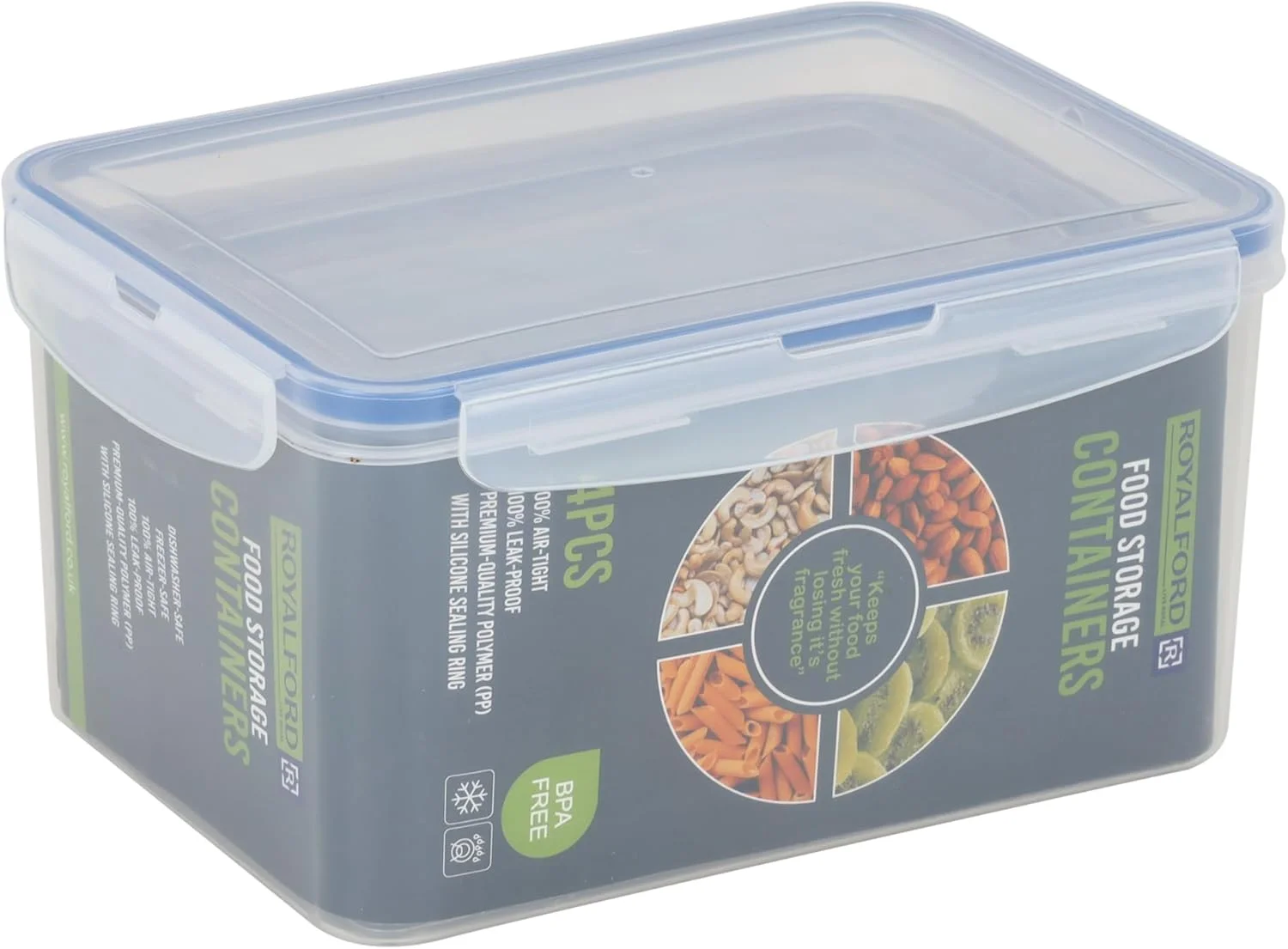 رویال فورد ست 4 عددی ظروف نگهداری غذا با درب RF12630 ظروف پلاستیکی آماده سازی درب های قفل شونده مناسب برای مایکروویو، یخچال و ماشین ظرفشویی 500 میلی لیتر، 1000 میلی لیتر، 2350 میلی لیتر، 3700 میلی لیتر، قابل استفاده مجدد و ضد هوا رویال فورد ست 4 عددی ظروف نگهداری غذا با درب RF12630 ظروف پلاستیکی آماده سازی درب های قفل شونده مناسب برای مایکروویو، یخچال و ماشین ظرفشویی 500 میلی لیتر، 1000 میلی لیتر، 2350 میلی لیتر، 3700 میلی لیتر، قابل استفاده مجدد و ضد هوا