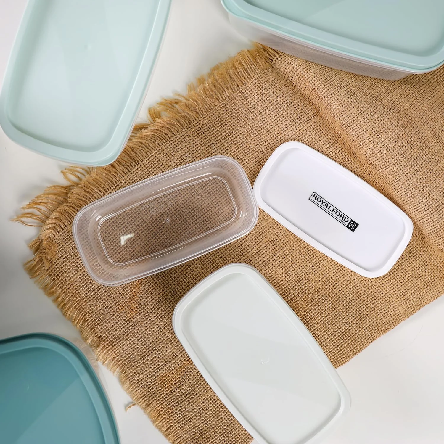 ست جعبه نگهداری پلاستیکی 7 تکه رویال فورد مدل RF12486، مستطیلی بزرگ شفاف، مناسب برای مواد غذایی، قابل شستشو در ماشین ظرفشویی، قابل استفاده در فریزر، رنگ های متنوع ست جعبه نگهداری پلاستیکی 7 تکه رویال فورد مدل RF12486، مستطیلی بزرگ شفاف، مناسب برای مواد غذایی، قابل شستشو در ماشین ظرفشویی، قابل استفاده در فریزر، رنگ های متنوع