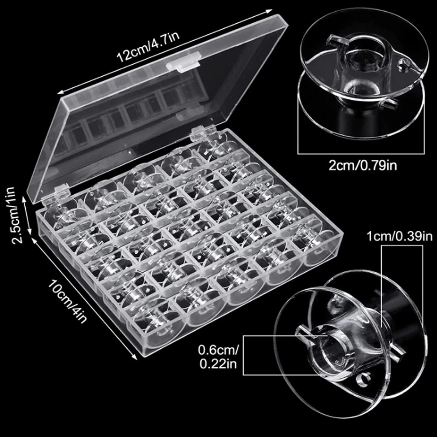 Jinpojun 25 Pieces Universal Sewing Machine Bobbins with Storage Box for Brother Singer Kenmore Janome Most Sewing Machines (Transparent) Jinpojun 25 Pieces Universal Sewing Machine Bobbins with Storage Box for Brother Singer Kenmore Janome Most Sewing Machines (Transparent)