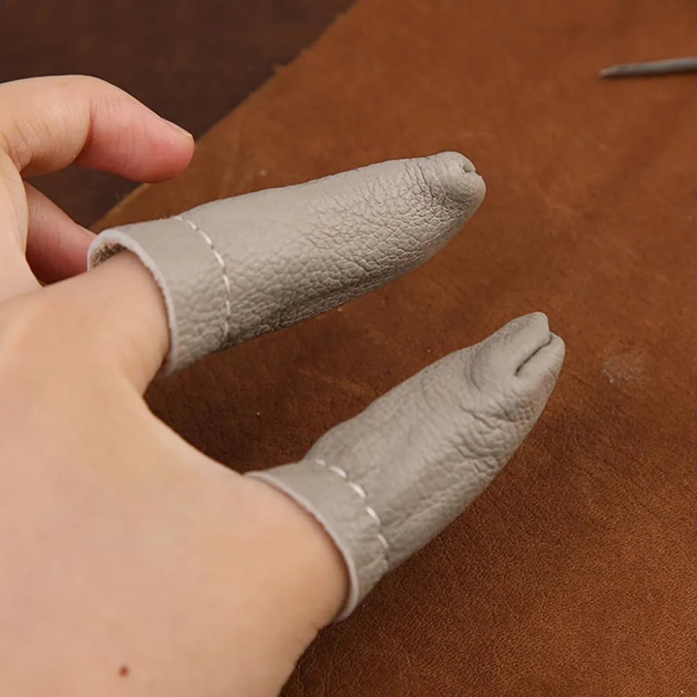 JIHUOO 8 Pairs PU Leather Needle Felting Finger Protectors Hand Embroidery Finger Protector Knitting Crochet Finger Tip Protector Guard Hand Sewing Thimbles Pads Needlework Supplies JIHUOO 8 Pairs PU Leather Needle Felting Finger Protectors Hand Embroidery Finger Protector Knitting Crochet Finger Tip Protector Guard Hand Sewing Thimbles Pads Needlework Supplies
