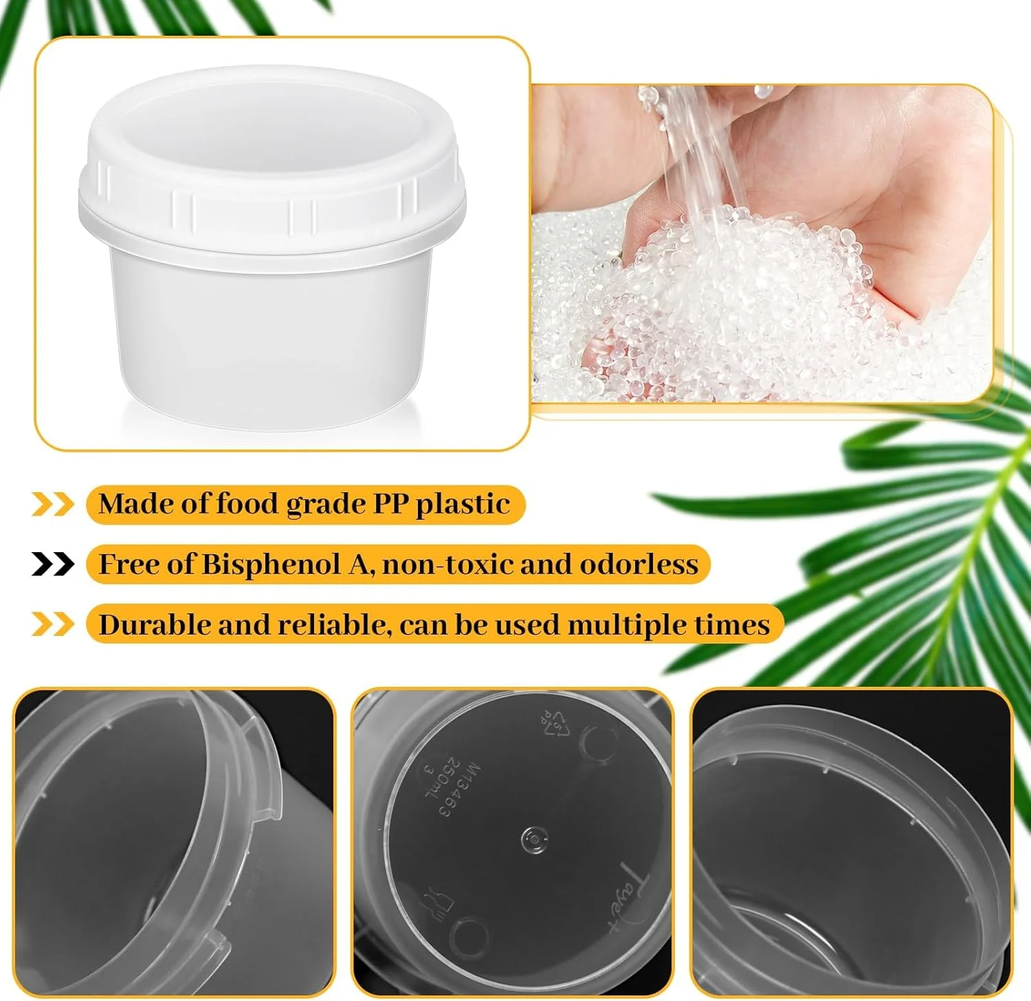 بسته 10 عددی ظروف پلاستیکی کوچک 200 میلی لیتری قابل استفاده مجدد با درب های پیچی، ظروف نگهداری مواد غذایی در فریزر، ظروف دلی قابل چیدن برای سس، چاشنی ها، لوازم جانبی جعبه ناهار