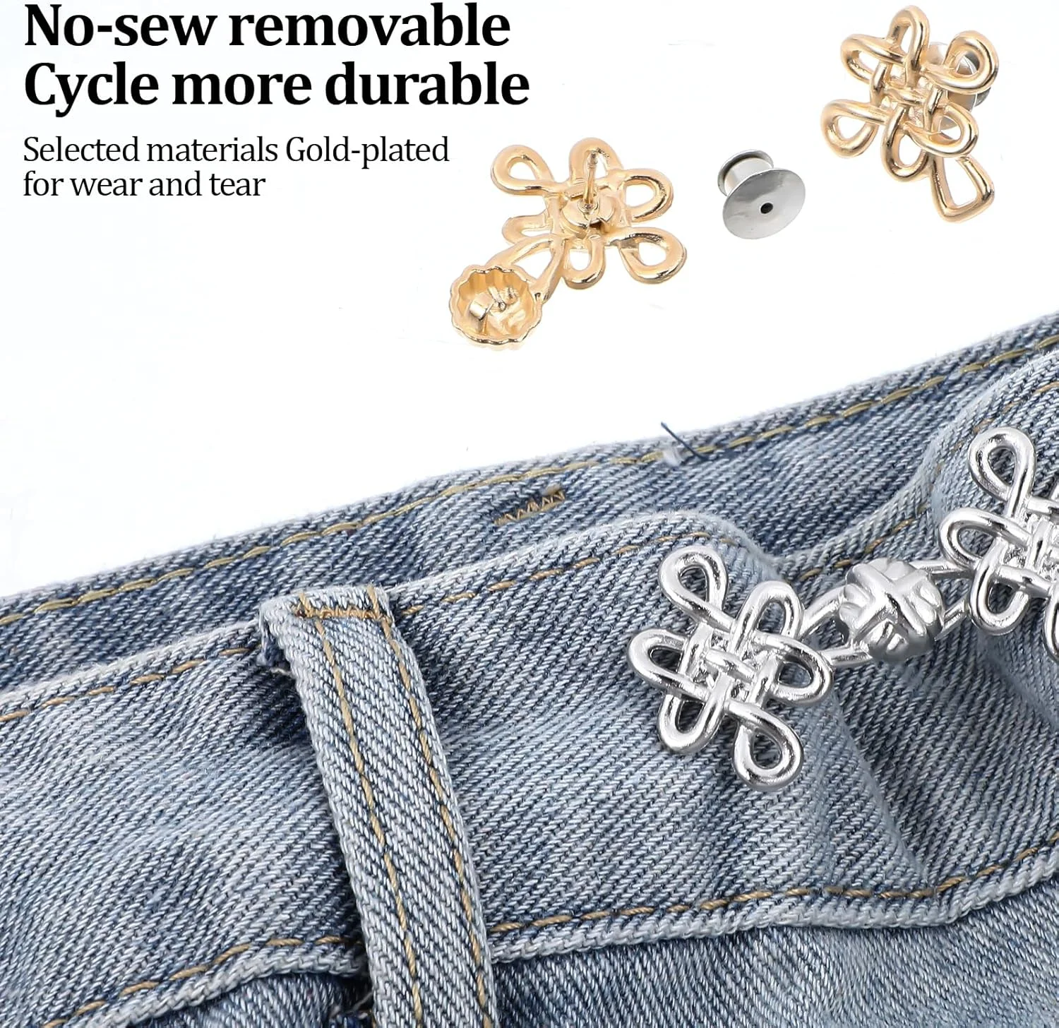 JIEYAO 9Sets Pant Waist Tightener for Jeans Waist Cincher Clip Chinese Knot Pins Buttons Adjustable Detachable Decorative Waist Buckles Metal Pants Brooch for Dress Clothing Skirts No Sewing Decorat JIEYAO 9Sets Pant Waist Tightener for Jeans Waist Cincher Clip Chinese Knot Pins Buttons Adjustable Detachable Decorative Waist Buckles Metal Pants Brooch for Dress Clothing Skirts No Sewing Decorat
