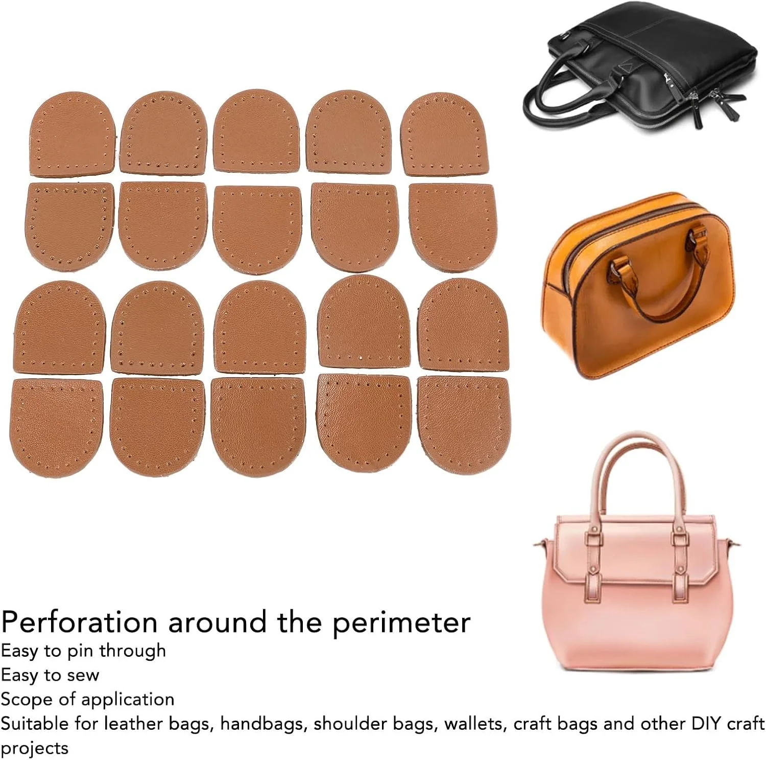 Jiawu Tail Clip with Zipper Ends, 40 Soft Genuine Leather Zipper Stoppers for Purses (Genuine Leather 3) Jiawu Tail Clip with Zipper Ends, 40 Soft Genuine Leather Zipper Stoppers for Purses (Genuine Leather 3)