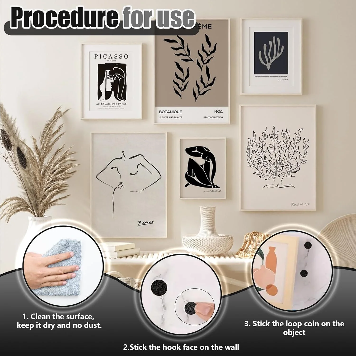 JieGuanG Self Adhesive Dots, 100 Pcs Hook and Loop Dot, Black, Compact Style, Polyester and Nylon Material, Ideal for DIY Crafts, Office, Home, 2-3cm Diameter JieGuanG Self Adhesive Dots, 100 Pcs Hook and Loop Dot, Black, Compact Style, Polyester and Nylon Material, Ideal for DIY Crafts, Office, Home, 2-3cm Diameter