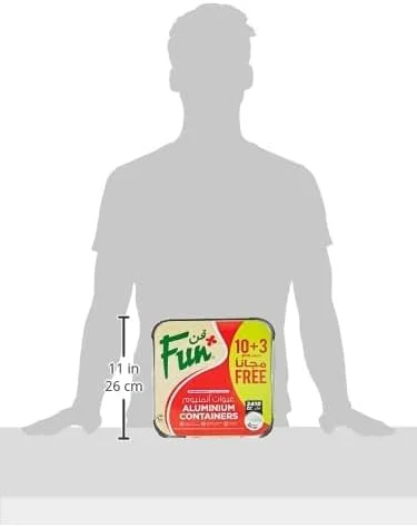 ظرف آلومینیومی درب دار پروموپک رمضان فان® مدل 2410cc، بسته 10 عددی + 3 عدد رایگان