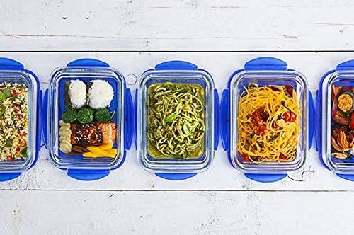 ست 2 تایی ظرف مستطیلی پیرکس Cook&Go (0.8 لیتر + 1.7 لیتر) با درب محکم - راه حل چند منظوره از فریزر تا فر