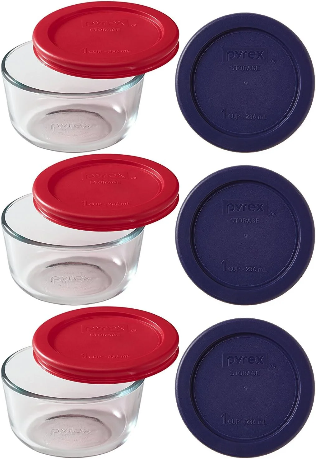 ست ۹ تکه ظروف شیشه ای پیرکس برای نگهداری غذا با ۲ درب رنگی از ورلد کیچن