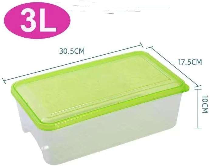 ظروف نگهداری غذا Premify، 6 تکه، 3 لیتری، پلاستیکی، ضد هوا، قابل چیدن، ضد نشت، مناسب برای فریزر و یخچال، جعبه سازماندهی آشپزخانه و یخچال