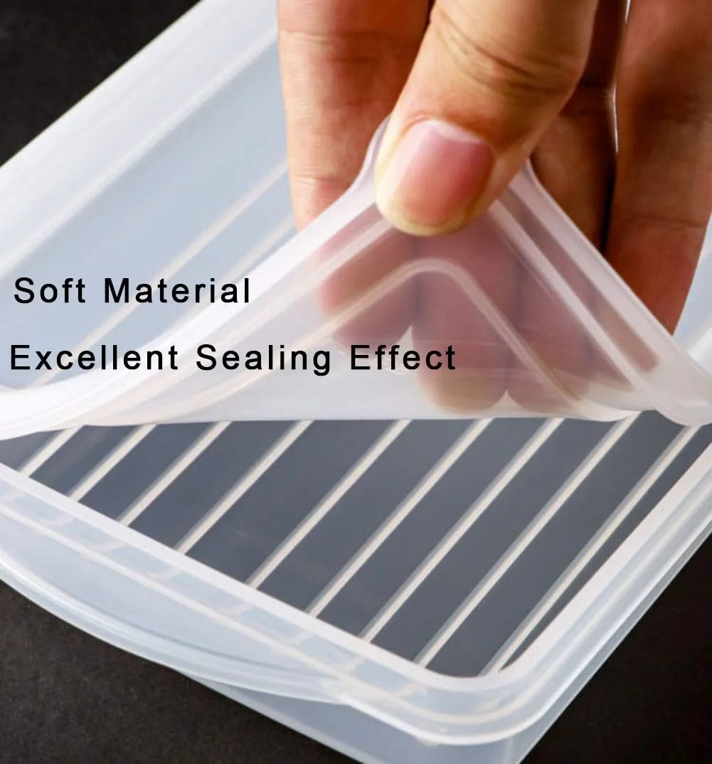 COOGG بسته 2 عددی - ظروف پلاستیکی نگهداری بیکن با درب های محکم و ضد هوا، مناسب برای نگهداری گوشت های سرد، پنیر، گوشت های آماده، ظرف نگهداری مواد غذایی برای یخچال، فریزر، جعبه ناهار، ظرف نگهداری کوکی و ظرف آماده سازی غذا