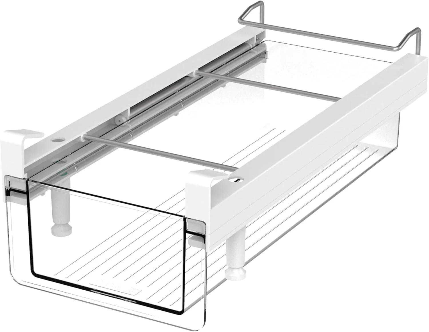 کشوی نظم دهنده یخچال، سطل شفاف پلاستیکی برای نگهداری در یخچال، نظم دهنده زیر قفسه برای میوه، سبزیجات، گوشت، پنیر، نصب آسان، بدون BPA، مناسب برای اکثر یخچال های ایالات متحده (طول 36 سانتی متر x عرض 16.7 سانتی متر x ارتفاع 11.1 سانتی متر)