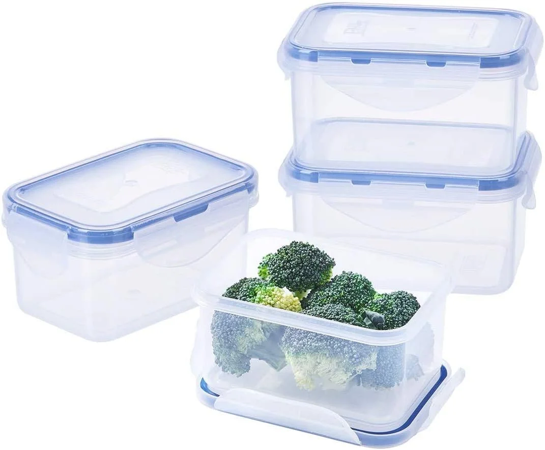 ظرف نگهداری مواد غذایی اوبان، بسته 4 عددی، ظروف کوچک آماده سازی غذا با درب های قفل شونده، جعبه ناهار پلاستیکی بدون BPA، قابل استفاده در مایکروویو، فریزر و ماشین ظرفشویی