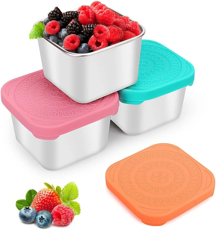 ظروف استیل اسنک Oasisgalore، ظروف کوچک فلزی نگهداری مواد غذایی با درب، ست ظروف سس چاشنی ناهار قابل استفاده مجدد، برای مسافرت، پیک نیک، دفتر کار، 6 اونس ظروف استیل اسنک Oasisgalore، ظروف کوچک فلزی نگهداری مواد غذایی با درب، ست ظروف سس چاشنی ناهار قابل استفاده مجدد، برای مسافرت، پیک نیک، دفتر کار، 6 اونس