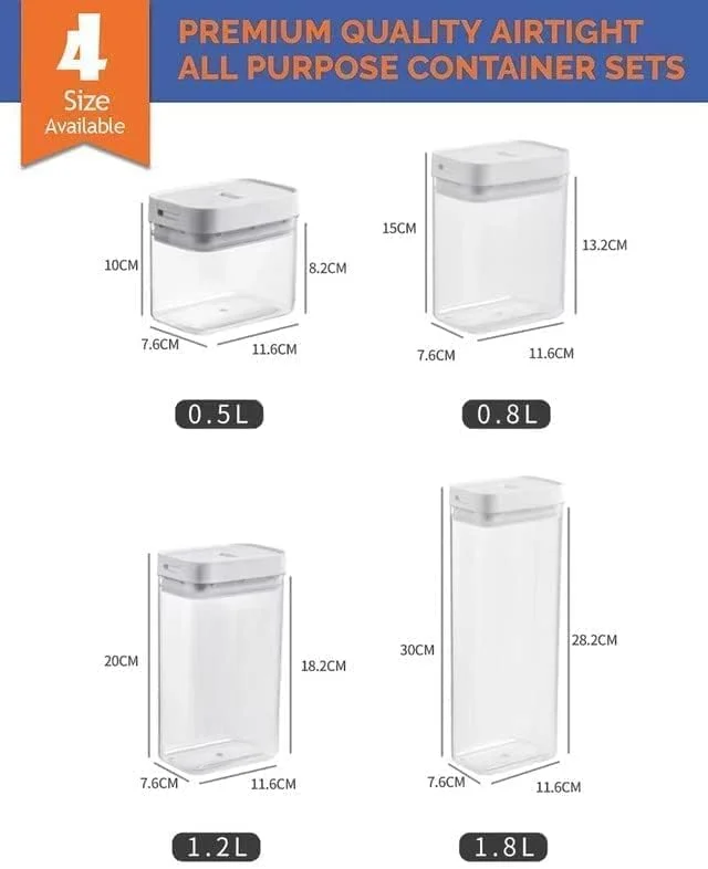 ظروف نگهداری مواد غذایی O9 O-NINE، ست 4 عددی، 1.8 لیتری