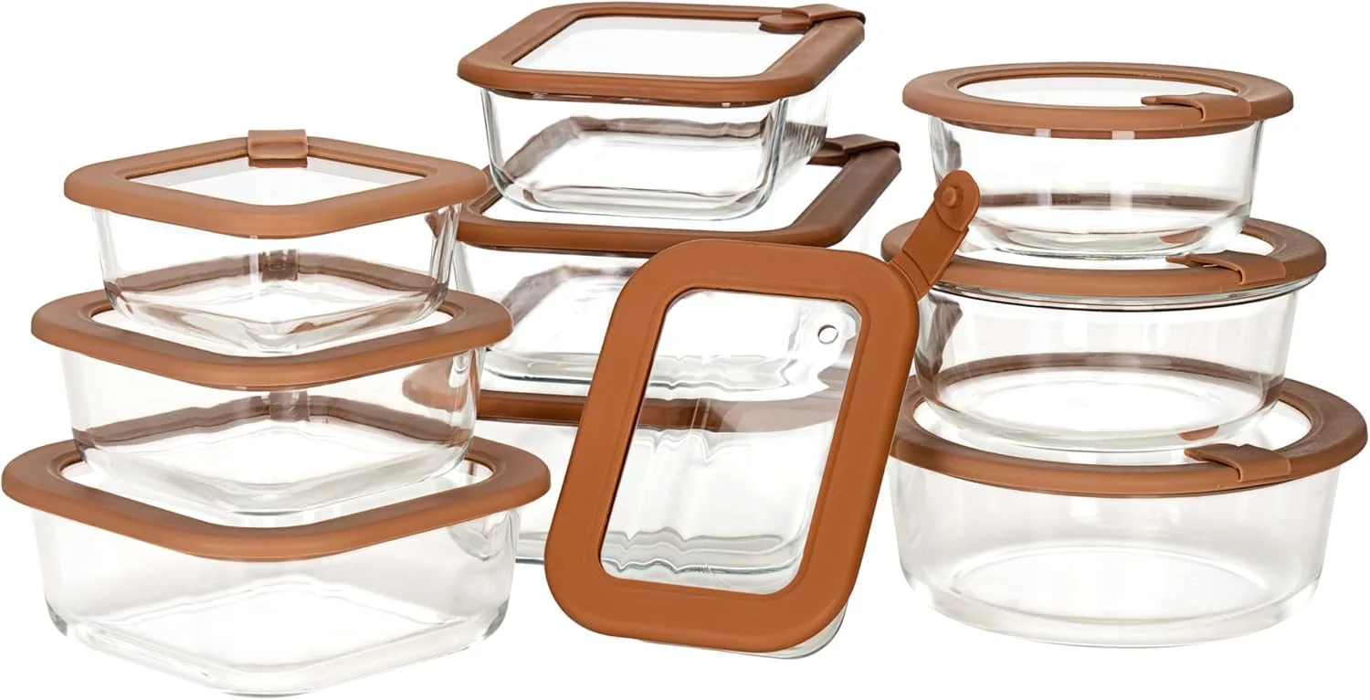 ظروف نگهداری غذا شیشه ای نوتری کوک با درب - شیشه بوروسیلیکات، ضد هوا و ضد نشت - قابل استفاده در مایکروویو، فر، فریزر و ماشین ظرفشویی - ظروف آماده سازی غذا و ناهار قابل چیدن (ست 24 تکه) ظروف نگهداری غذا شیشه ای نوتری کوک با درب - شیشه بوروسیلیکات، ضد هوا و ضد نشت - قابل استفاده در مایکروویو، فر، فریزر و ماشین ظرفشویی - ظروف آماده سازی غذا و ناهار قابل چیدن (ست 24 تکه)