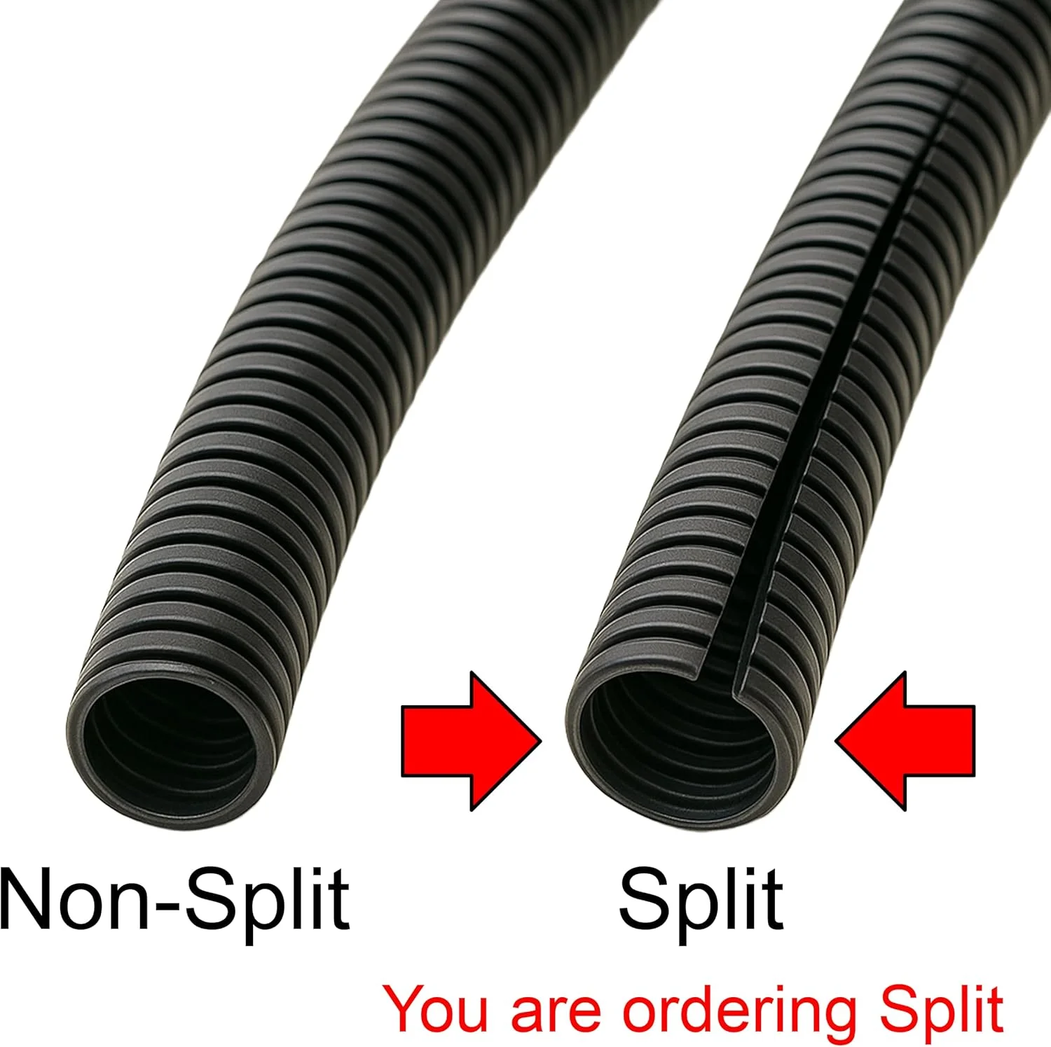 لوله خرطومی شکاف دار Electriduct، پلی اتیلن، انعطاف پذیر - سایز اسمی 1 اینچ - طول 3 متر - مشکی