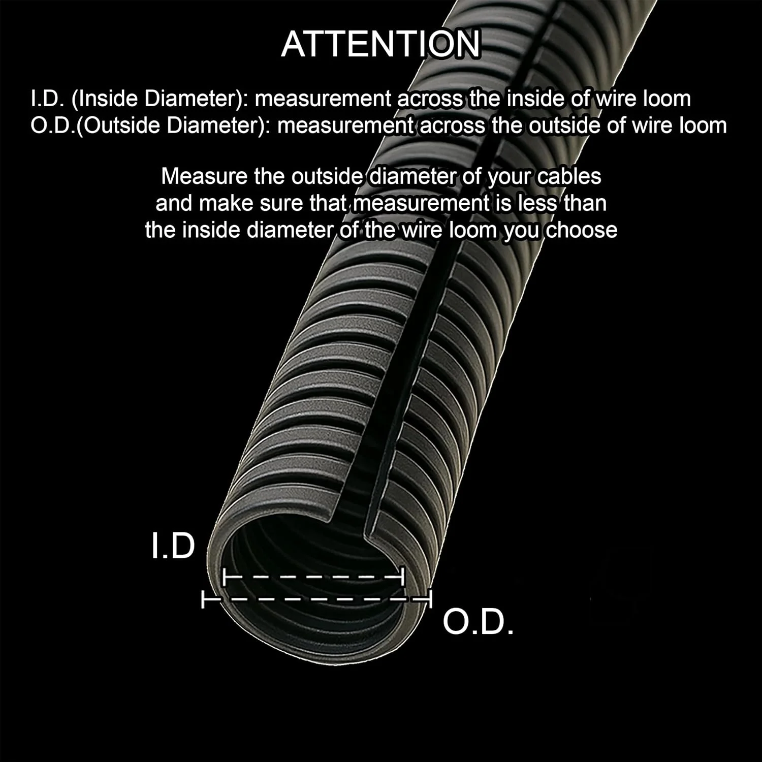 لوله خرطومی شکاف دار Electriduct، پلی اتیلن، انعطاف پذیر - سایز اسمی 1 اینچ - طول 3 متر - مشکی