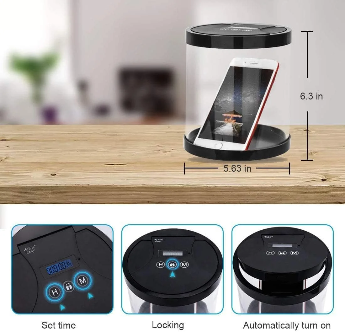 محفظه قفل زمان دار NALACAL، جعبه قفل زمان دار چند منظوره تلفن، برای جلوگیری از وابستگی به تلفن هوشمند، ایده آل برای ترک سیگار، شراب، آب نبات، بازی بیش از حد با تلفن های هوشمند و بازی ها محفظه قفل زمان دار NALACAL، جعبه قفل زمان دار چند منظوره تلفن، برای جلوگیری از وابستگی به تلفن هوشمند، ایده آل برای ترک سیگار، شراب، آب نبات، بازی بیش از حد با تلفن های هوشمند و بازی ها