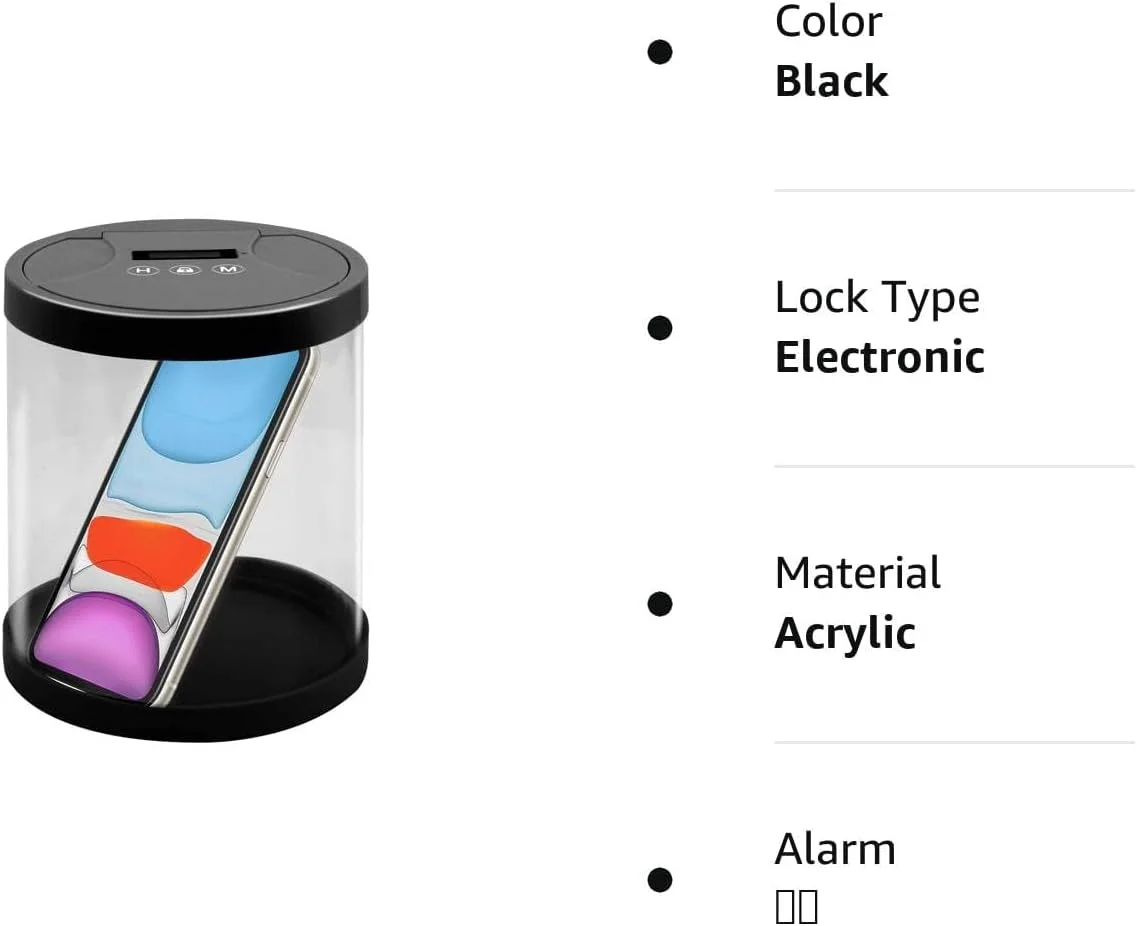 محفظه قفل زمان دار NALACAL، جعبه قفل زمان دار چند منظوره تلفن، برای جلوگیری از وابستگی به تلفن هوشمند، ایده آل برای ترک سیگار، شراب، آب نبات، بازی بیش از حد با تلفن های هوشمند و بازی ها محفظه قفل زمان دار NALACAL، جعبه قفل زمان دار چند منظوره تلفن، برای جلوگیری از وابستگی به تلفن هوشمند، ایده آل برای ترک سیگار، شراب، آب نبات، بازی بیش از حد با تلفن های هوشمند و بازی ها