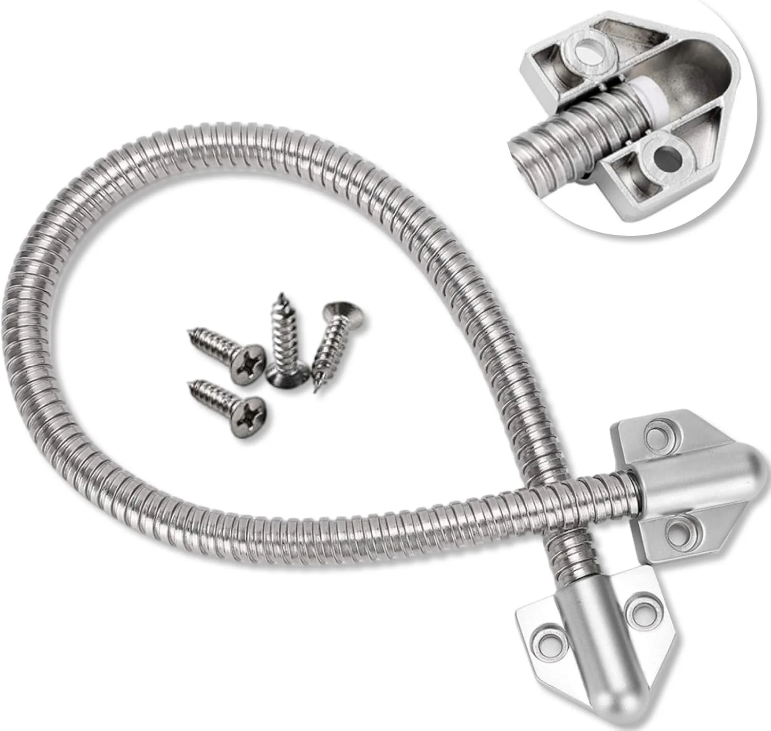 محافظ کابل انعطاف پذیر درب، بسته 2 عددی، 40 سانتی متری فولاد ضد زنگ - محافظ کابل زرهی درب برای قفل های برقی، کنترل دسترسی و زنگ های تصویری