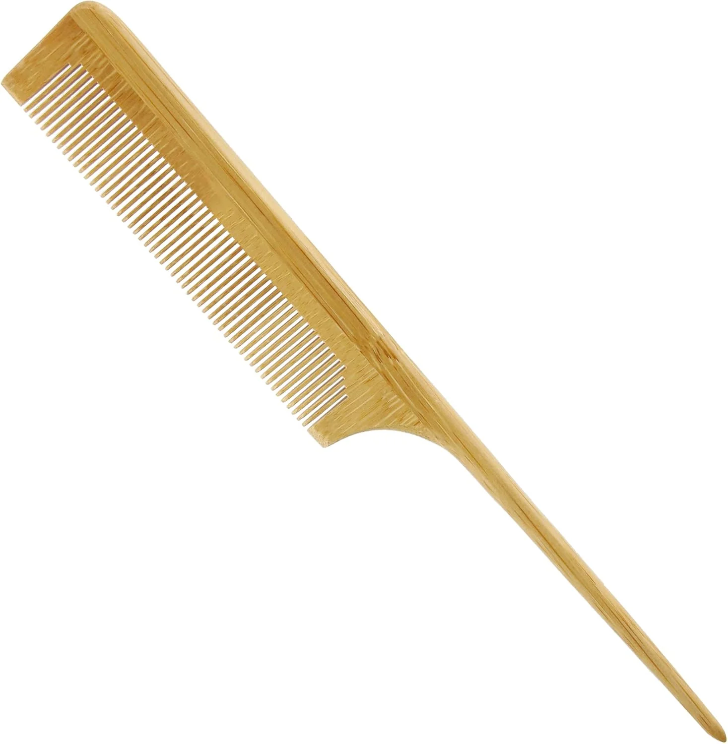 شانه دم موشی بامبو MRD، ابزار موی بامبو طبیعی با دندانه های ظریف برای حالت دادن و مرتب کردن مو، ضد الکتریسیته ساکن، مناسب برای موهای فر طبیعی، برای زنان و مردان