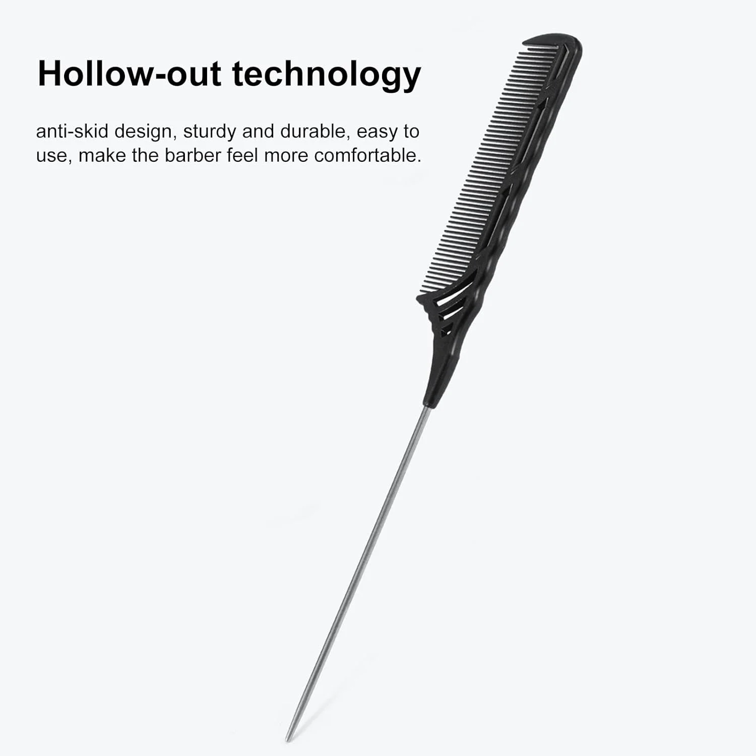 شانه دم باریک حرفه ای مورلیان، 22.7 سانتی متری، شانه دم موشی، دم فلزی استیل ضد زنگ، ضد الکتریسیته ساکن و مقاوم در برابر حرارت، شانه پوش دهی سبک وزن برای انواع مو