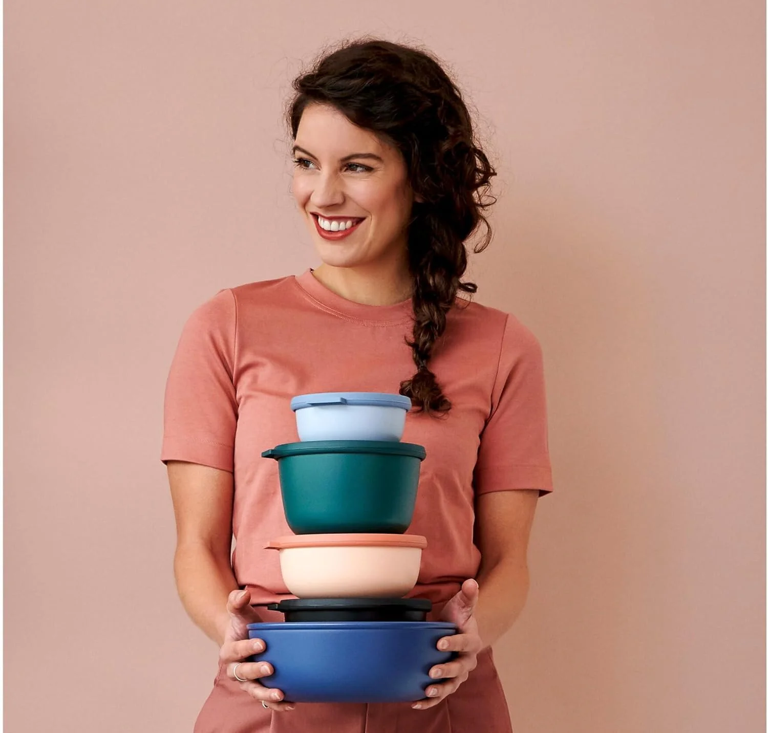 ست کاسه های گرد نگهداری غذا 3 تکه Mepal Cirqula، 350 میلی لیتر، 750 میلی لیتر، 1.25 لیتر، سفید نوردیک