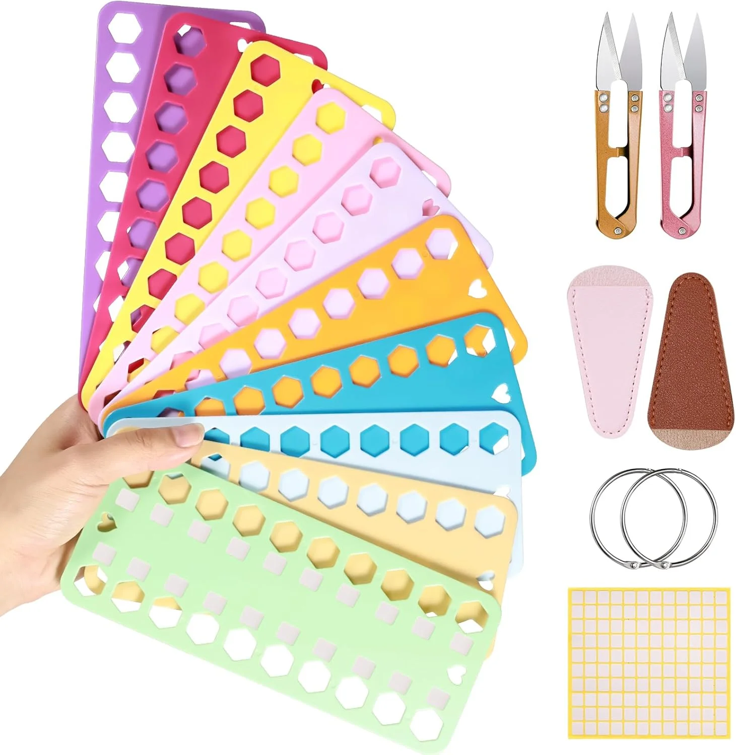 IWGVVEEM قرقره نخ پلاستیکی 10 رنگ، صفحه کارت تخته سیم پیچ نخ خیاطی پلاستیکی برای نخ دوزی گلدوزی نخ دوزی سازمان دهنده صنایع دستی DIY ذخیره سازی خیاطی