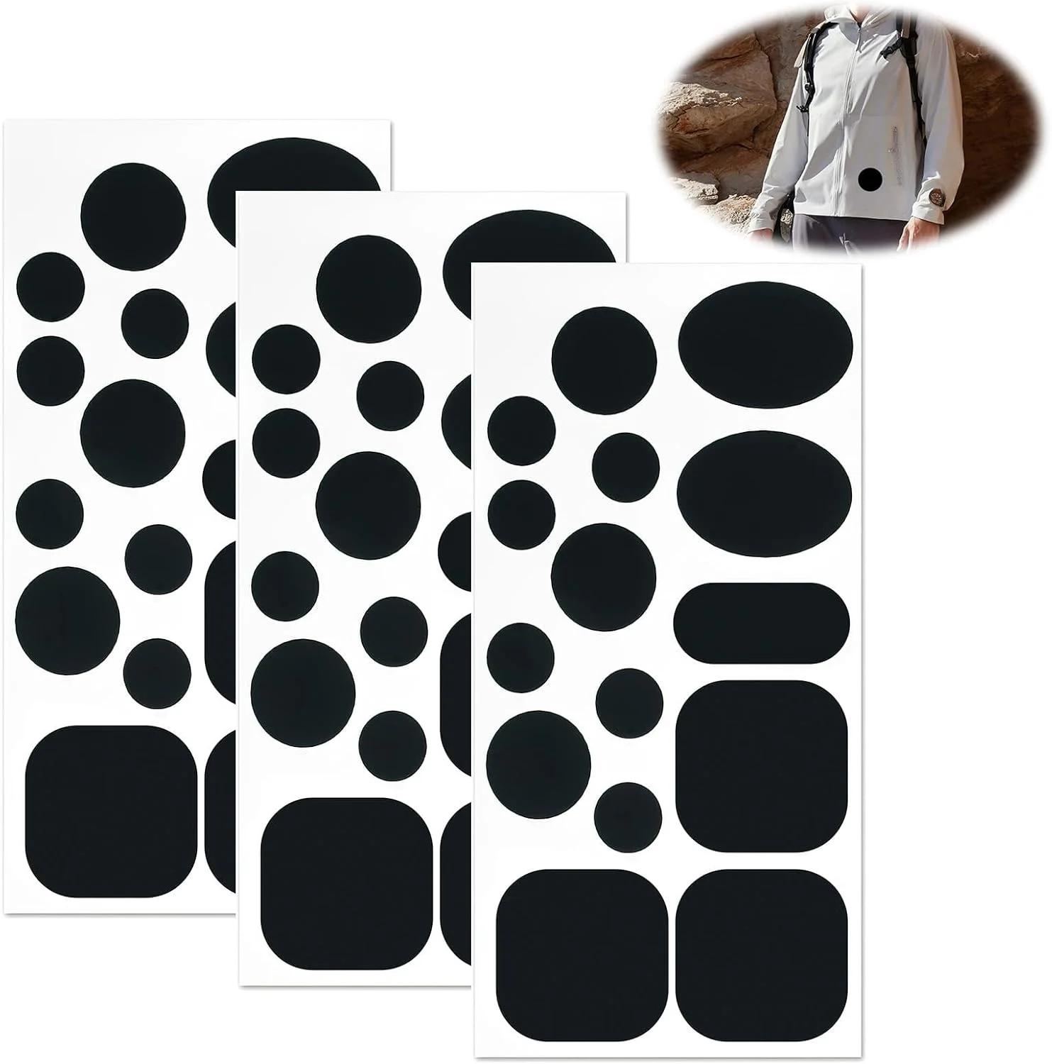 بسته 45 عددی وصله ژاکت پفی، وصله های خود چسب برای ژاکت های پفی، نوار تعمیر نایلونی، خود چسب، قابل استفاده برای ژاکت، چادر، تعمیر لباس بیرونی