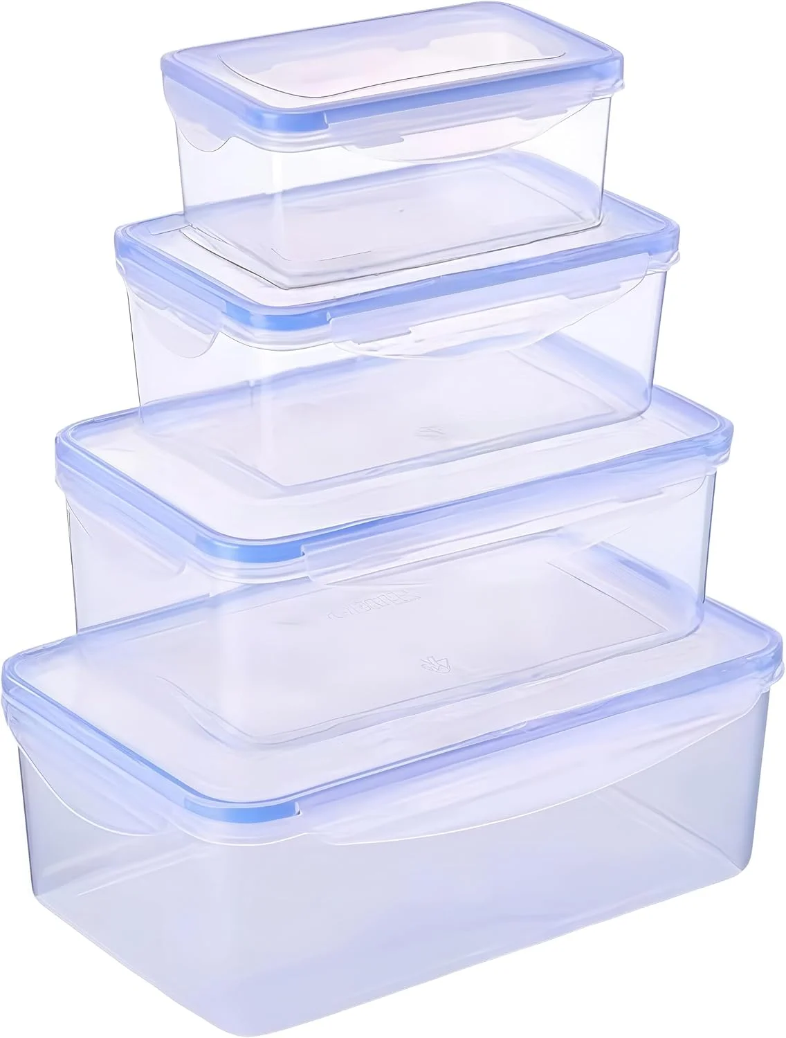 ظرف غذای Lullaxx برای آشپزخانه، نگهداری مواد غذایی، ظرف پلاستیکی، پلاستیک قابل استفاده مجدد 4 تکه، ست ظروف آماده سازی غذا، سازمان دهنده های آشپزخانه قابل چیدن، قابل استفاده در مایکروویو، قابل استفاده در فریزر، قابل شستشو در ماشین ظرفشویی