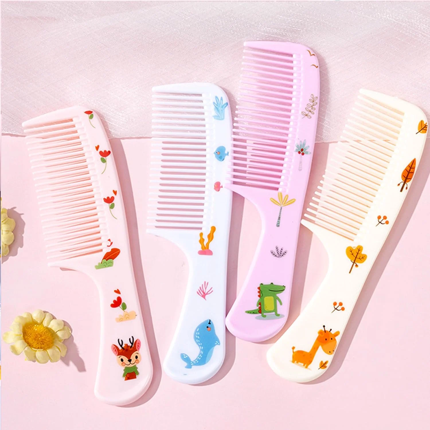 Small Cute Hair Comb,2 Piece Mini Hair Comb Set Toddler Combs Set for Girls Boys Kids Fine Tooth Rat Tail Comb Portable Plastic Hairdressing Combs Gift For Wet And Dry Hair (Blue Whale)