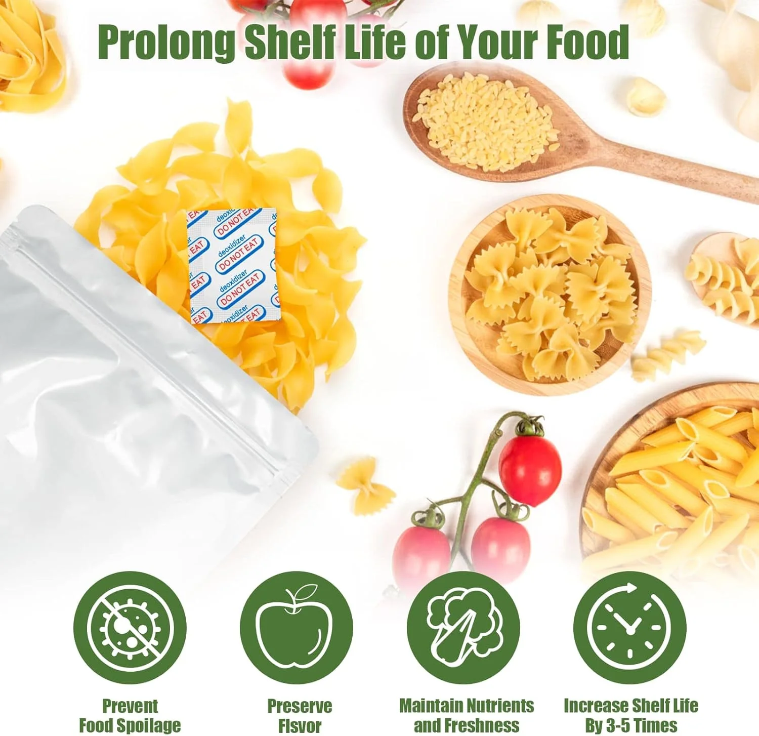 جاذب اکسیژن خوراکی 110 عددی LinsKind 100CC (10 بسته در کیسه خلاء جداگانه، 11 بسته 10 عددی)، جاذب اکسیژن برای نگهداری مواد غذایی، با نشانگر اکسیژن، برای کیسه های مایلار، شیشه های دهانه گشاد، کنسرو