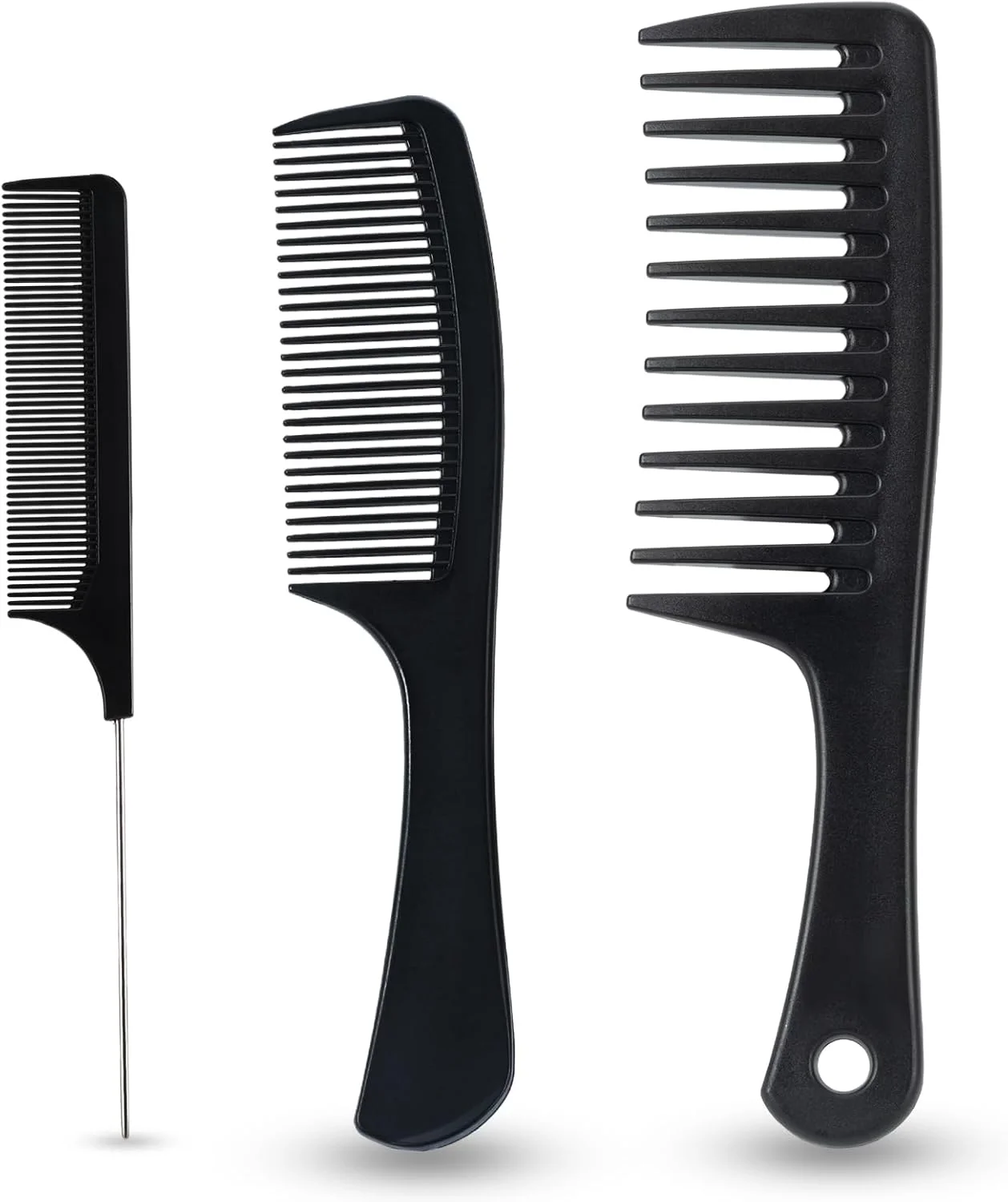 مجموعه شانه مو سیمپور شامل 3 عدد شانه باز کننده گره مو، شانه دندانه ریز و پهن، شانه دم موشی برای حالت دادن، شانه بزرگ حمام برای زنان، مردان، موهای فر، ضخیم، موج دار، صاف و بلند