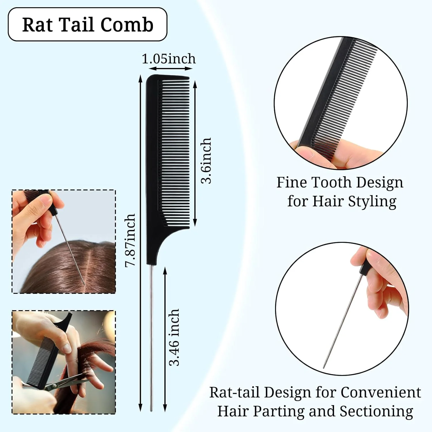 مجموعه شانه مو سیمپور شامل 3 عدد شانه باز کننده گره مو، شانه دندانه ریز و پهن، شانه دم موشی برای حالت دادن، شانه بزرگ حمام برای زنان، مردان، موهای فر، ضخیم، موج دار، صاف و بلند