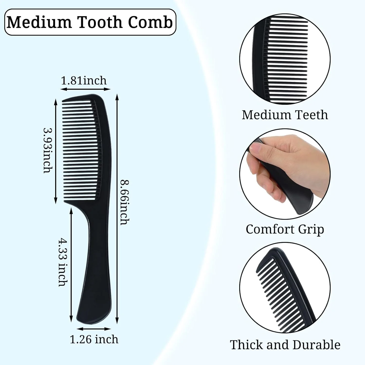 مجموعه شانه مو سیمپور شامل 3 عدد شانه باز کننده گره مو، شانه دندانه ریز و پهن، شانه دم موشی برای حالت دادن، شانه بزرگ حمام برای زنان، مردان، موهای فر، ضخیم، موج دار، صاف و بلند