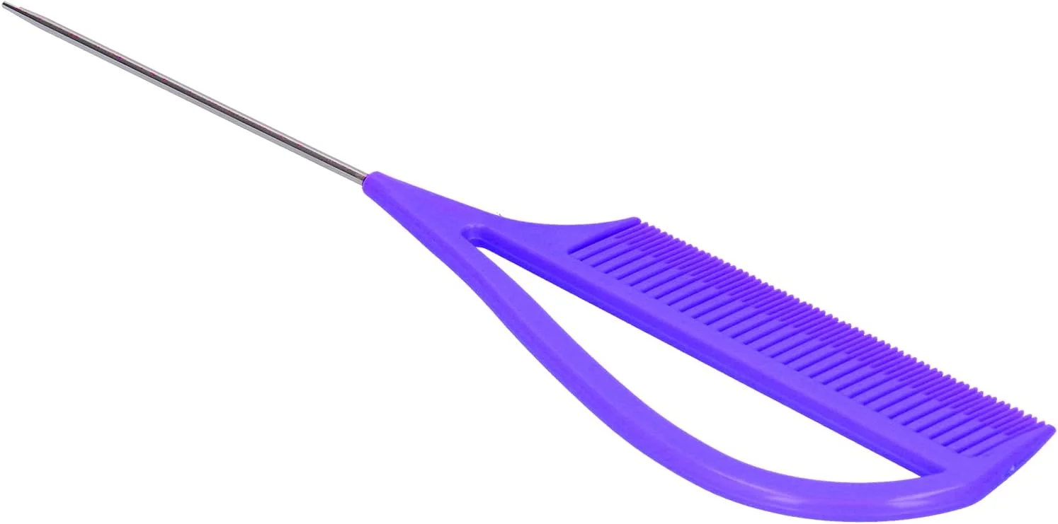 شانریا شانه حالت دهنده مو، شانه دم موشی با دسته راحت برای استفاده خانگی و سالن آرایشگری (بنفش)