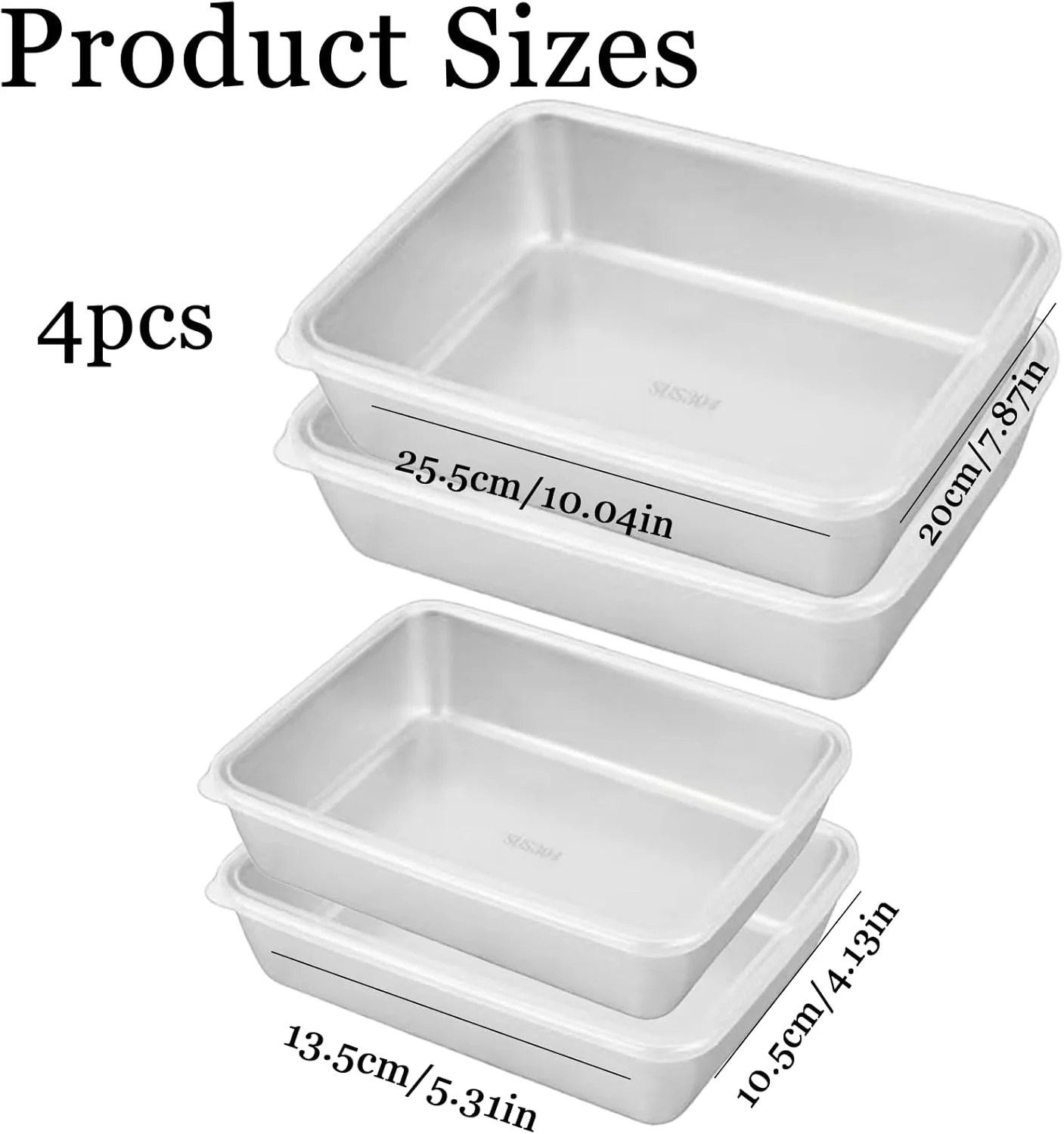 ظروف غذای استیل ضد زنگ KUKUMAJI با درب های محکم، سینی ها و ظروف فریزر برای اسنک و غذا، ظروف قابل استفاده مجدد (4 عدد)