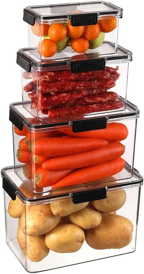 Kitchen Essentials 4-Piece Food Storage Container Set – Airtight, Durable Jars for Pantry, Spice, Coffee Storage, BPA-Free, Leak-Proof, Kitchen Organization Solution