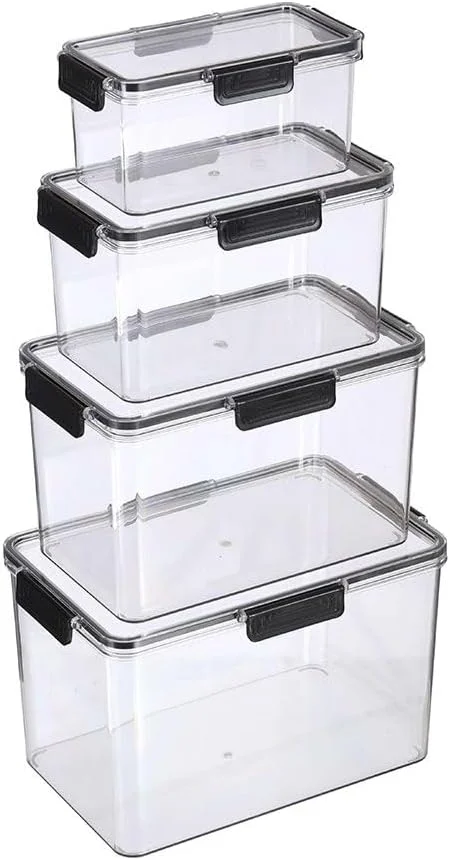 Kitchen Essentials 4-Piece Food Storage Container Set – Airtight, Durable Jars for Pantry, Spice, Coffee Storage, BPA-Free, Leak-Proof, Kitchen Organization Solution